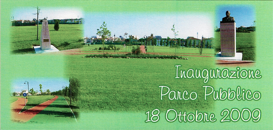 Invito all'inaugurazione del 18/10/2009  parco pubblico nell'area della ex Cecchetti di Civitanova Marche